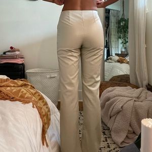 Le Lis White leather pants, size XS